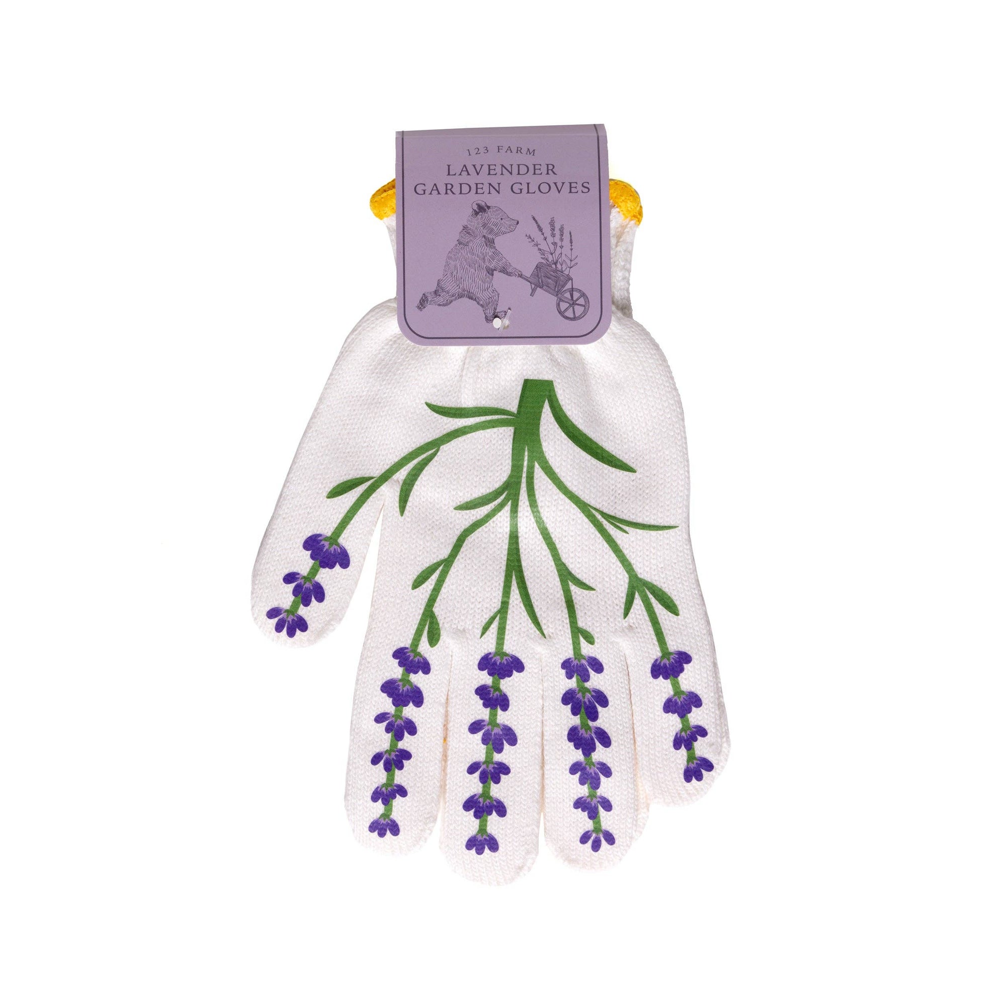 123 Farm - Lavender Garden Gloves – Cotton with Lavender Print