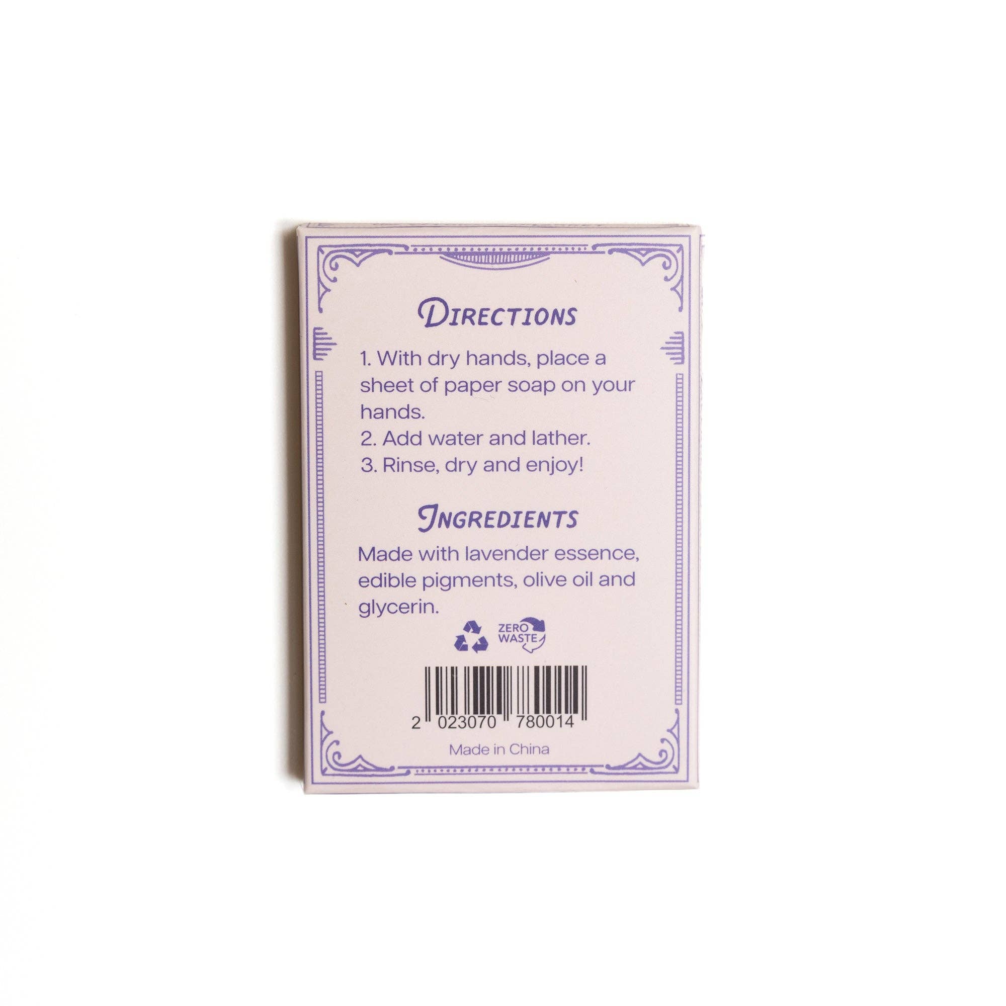 Paper Soap – Lavender Scent, Travel Size