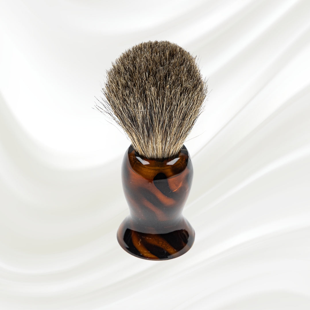 Jaspè Badger Hair Shaving Brush - Premium Wet Shave with Tortoiseshell Handle