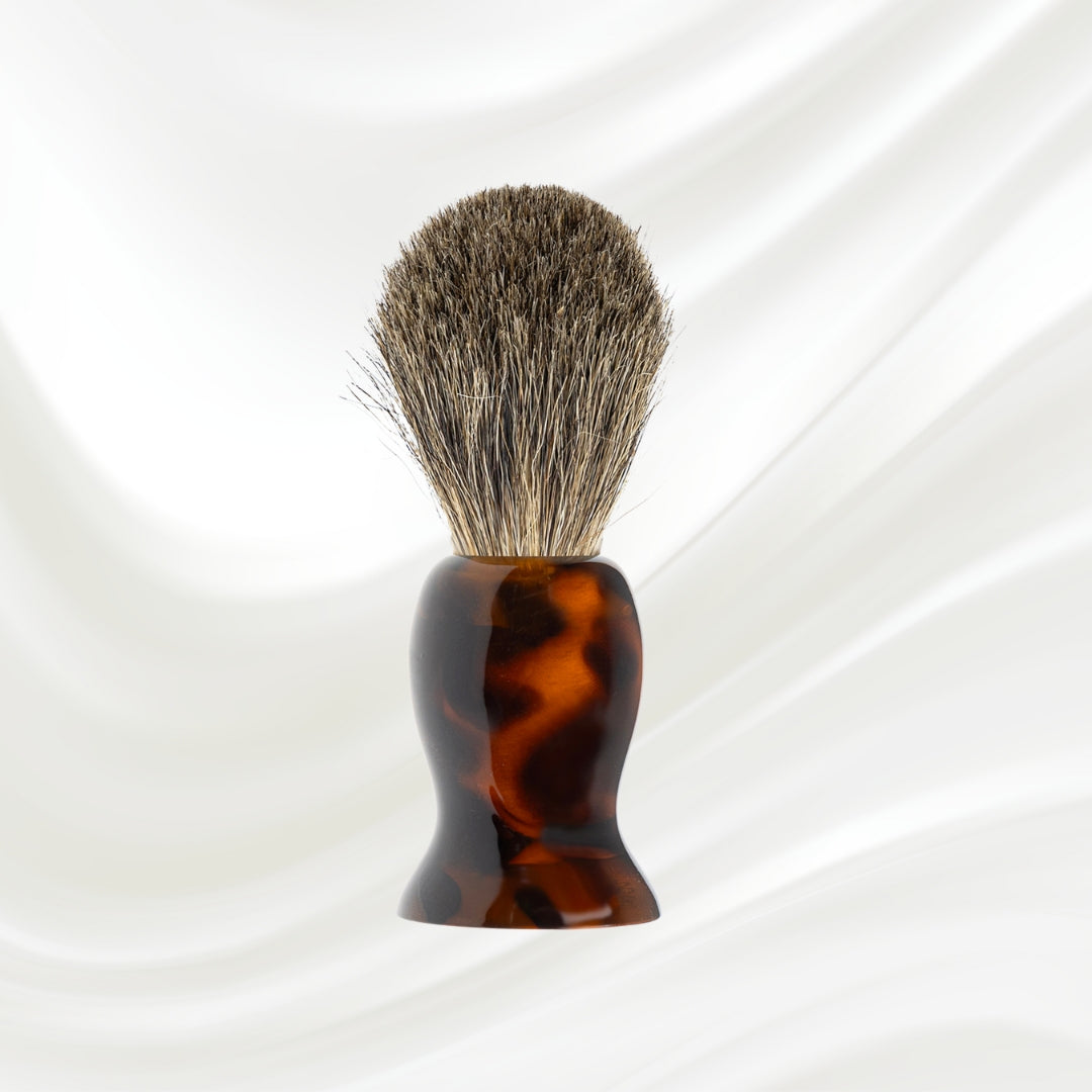 Jaspè Badger Hair Shaving Brush - Premium Wet Shave with Tortoiseshell Handle