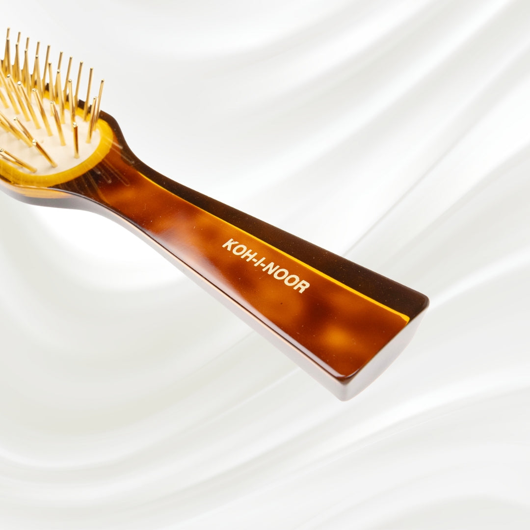 Jaspè Pneumatic Hair Brush - Gold Plated Pins for Thick &amp; Coarse Hair (21.3cm)