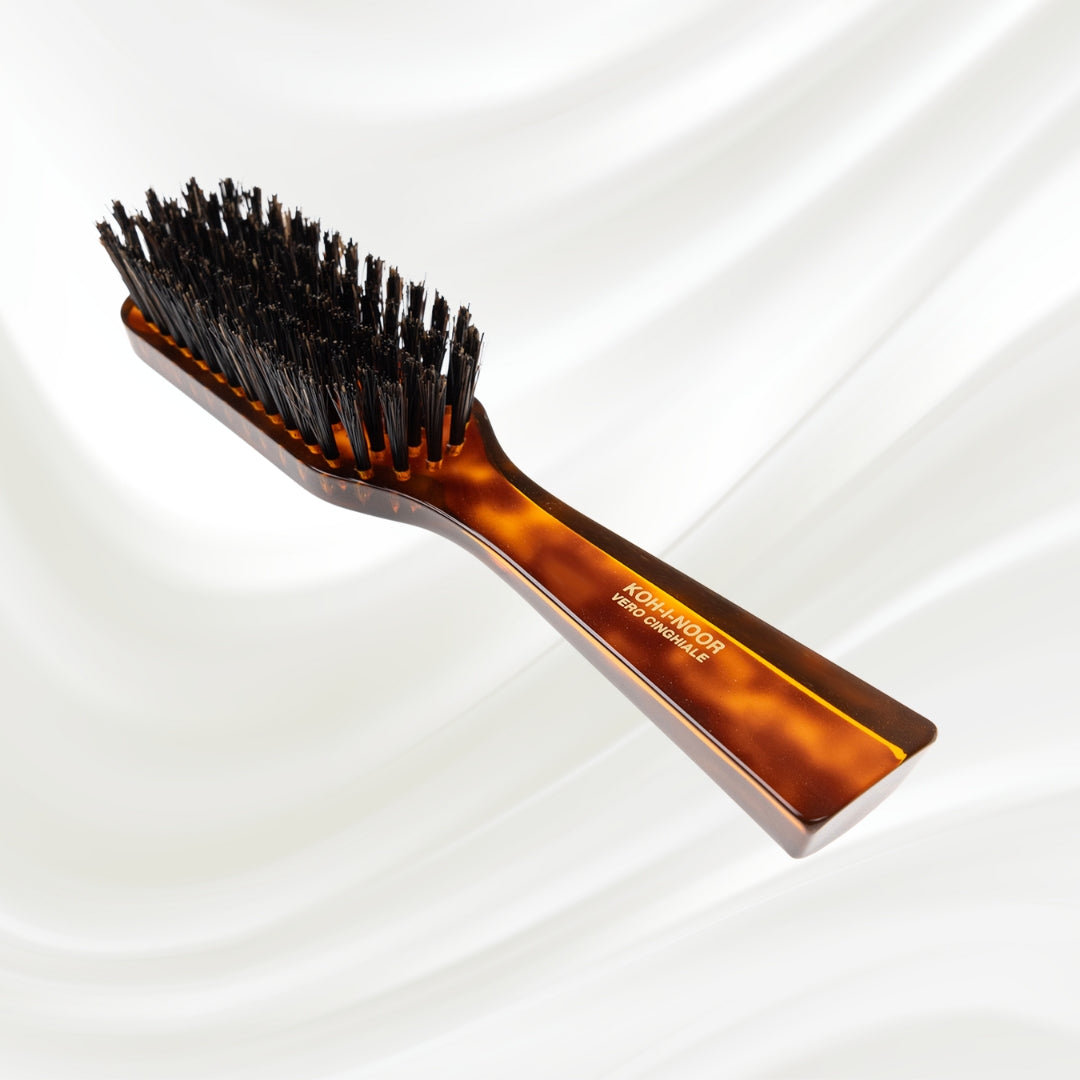 Jaspè Rectangular Hair Brush - Natural Bristles for Conditioning &amp; Scalp Stimulation