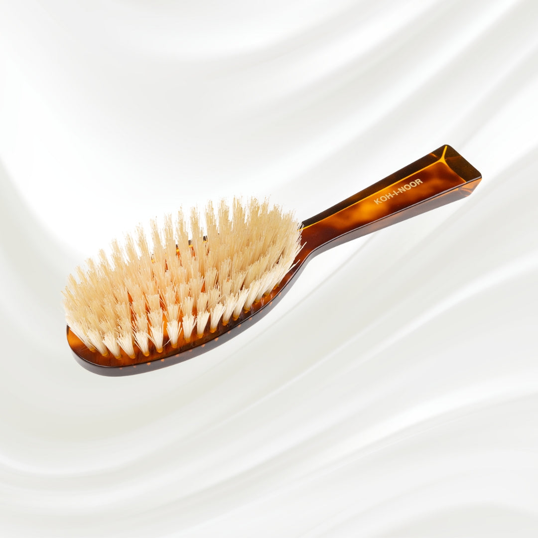 Jaspè Oval Hair Brush - Natural Bristles for Shine &amp; Scalp Stimulation