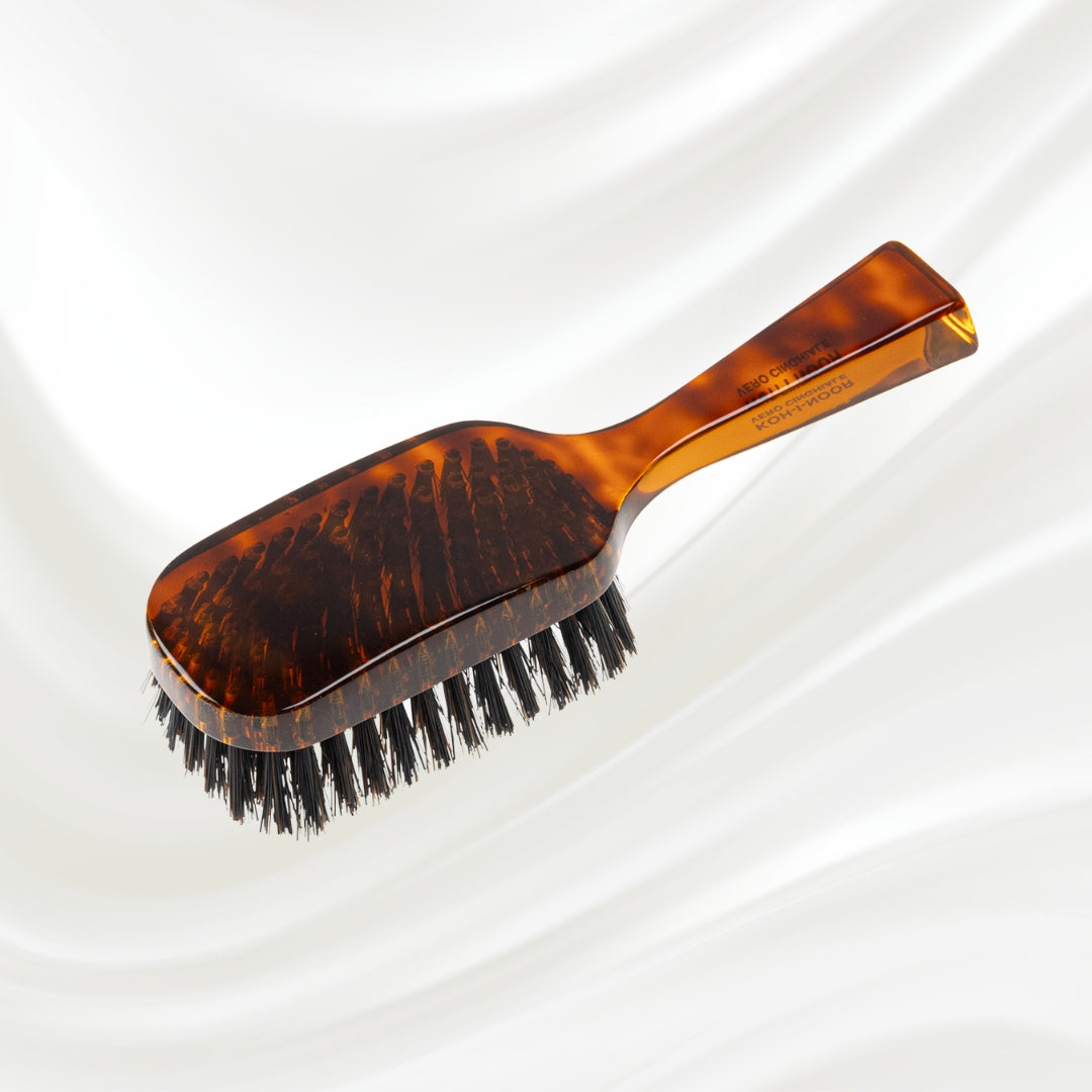 Jaspè Wide Rectangular Hair Brush - Natural Bristles for Hair &amp; Beard Grooming