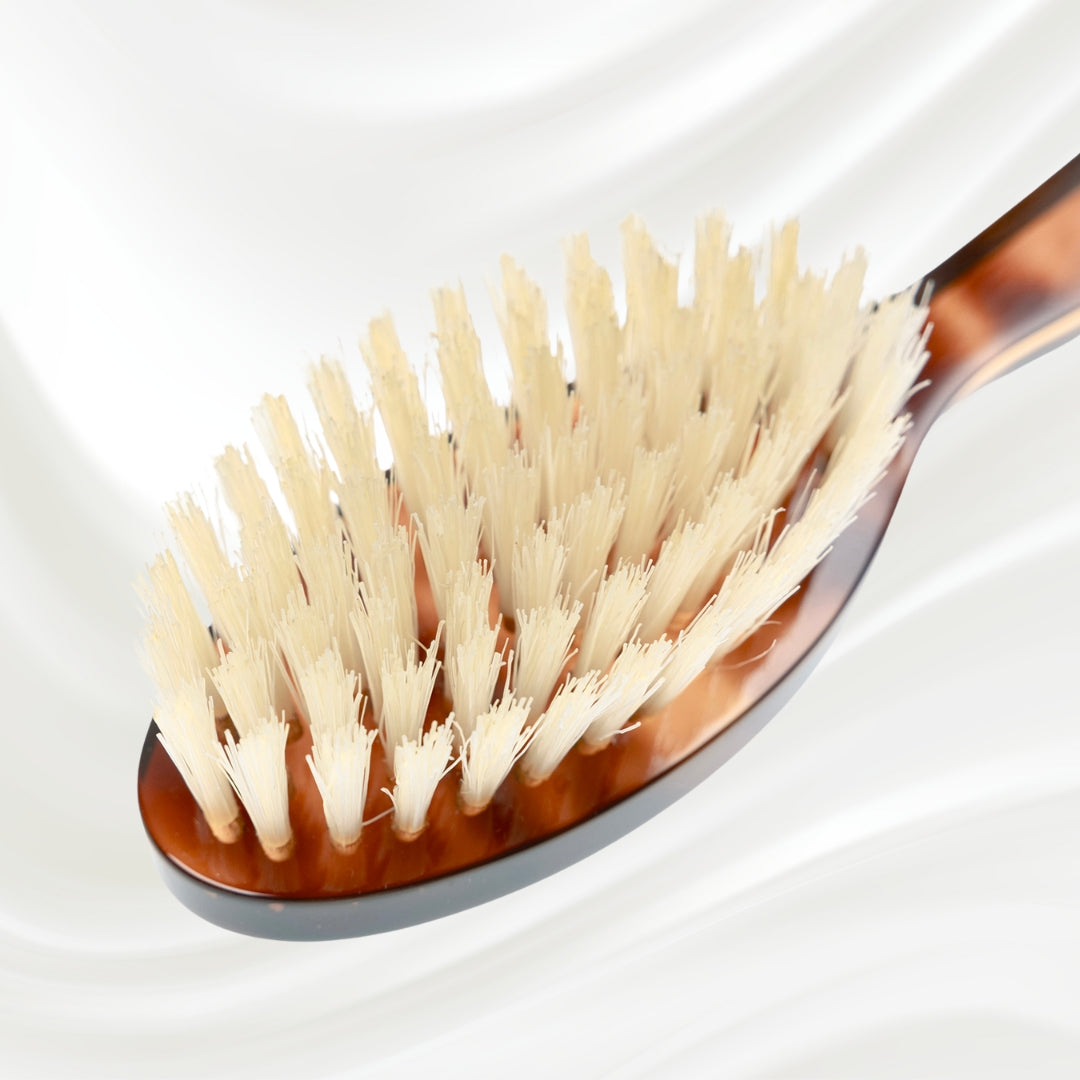 Jaspè Oval Hair Brush - Natural Bristles for Shine &amp; Scalp Stimulation