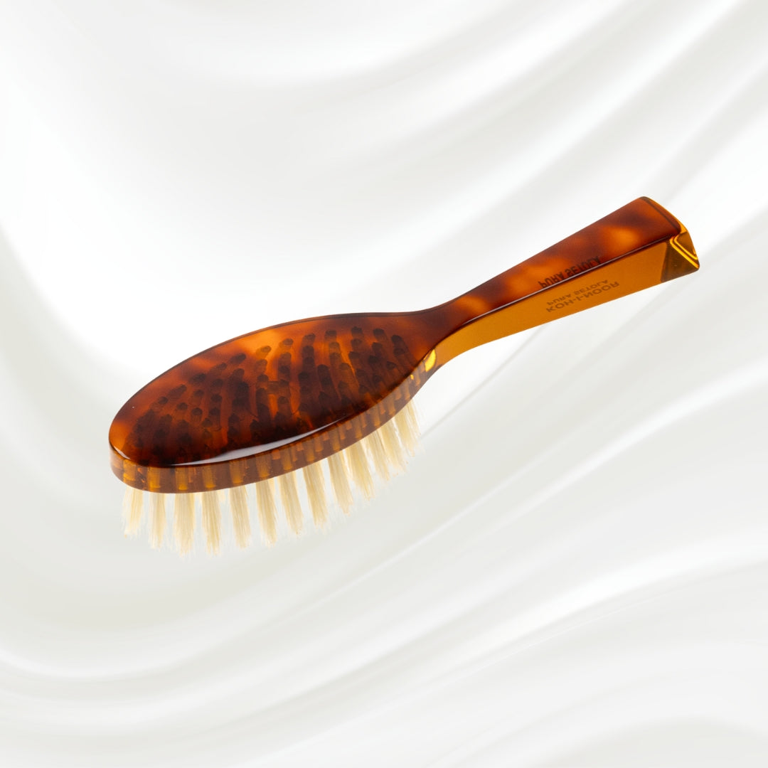 Jaspè Oval Hair Brush - Natural Bristles for Shine &amp; Scalp Stimulation