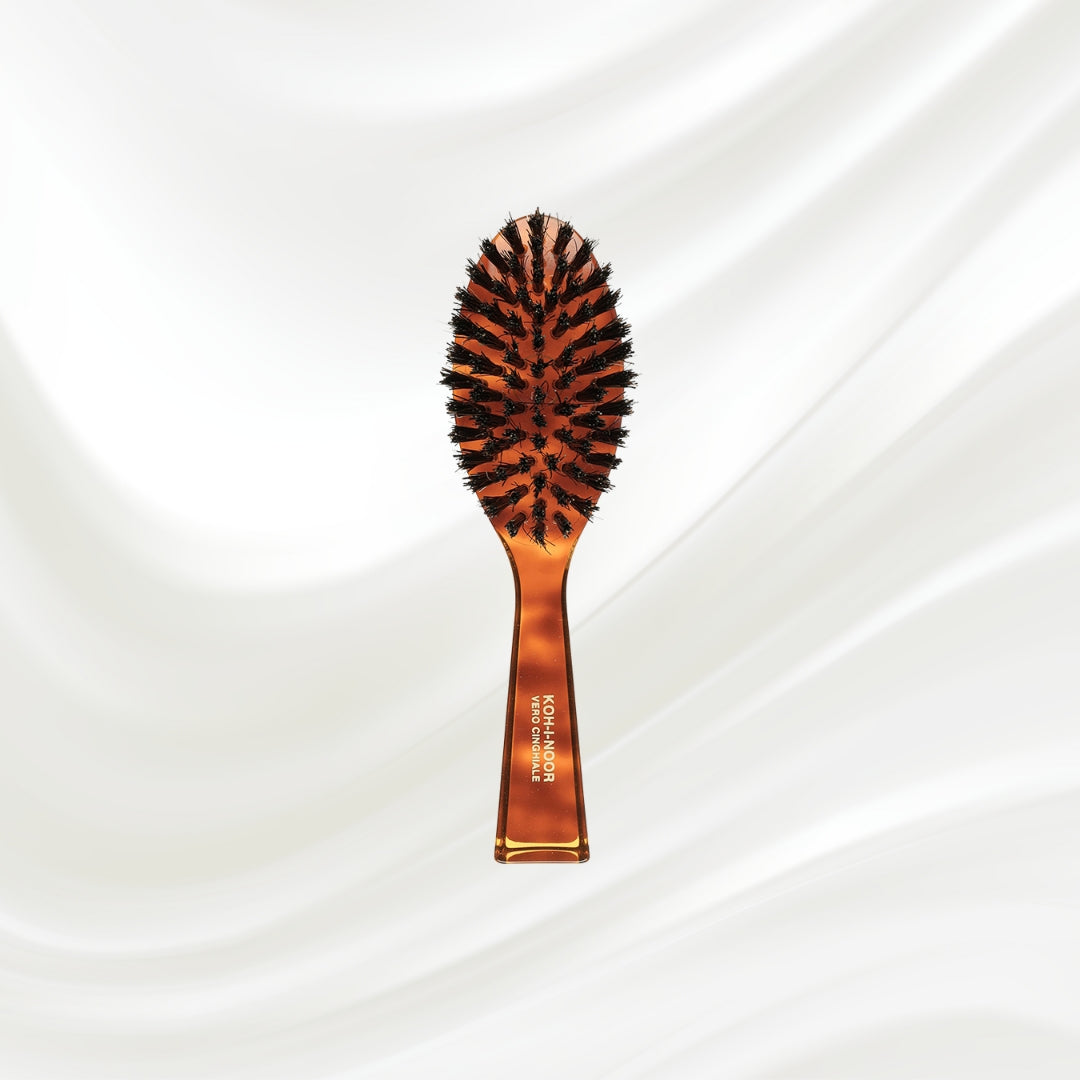 Jaspè Oval Boar Bristle Brush - Natural Shine &amp; Scalp Stimulation for Hair &amp; Beard