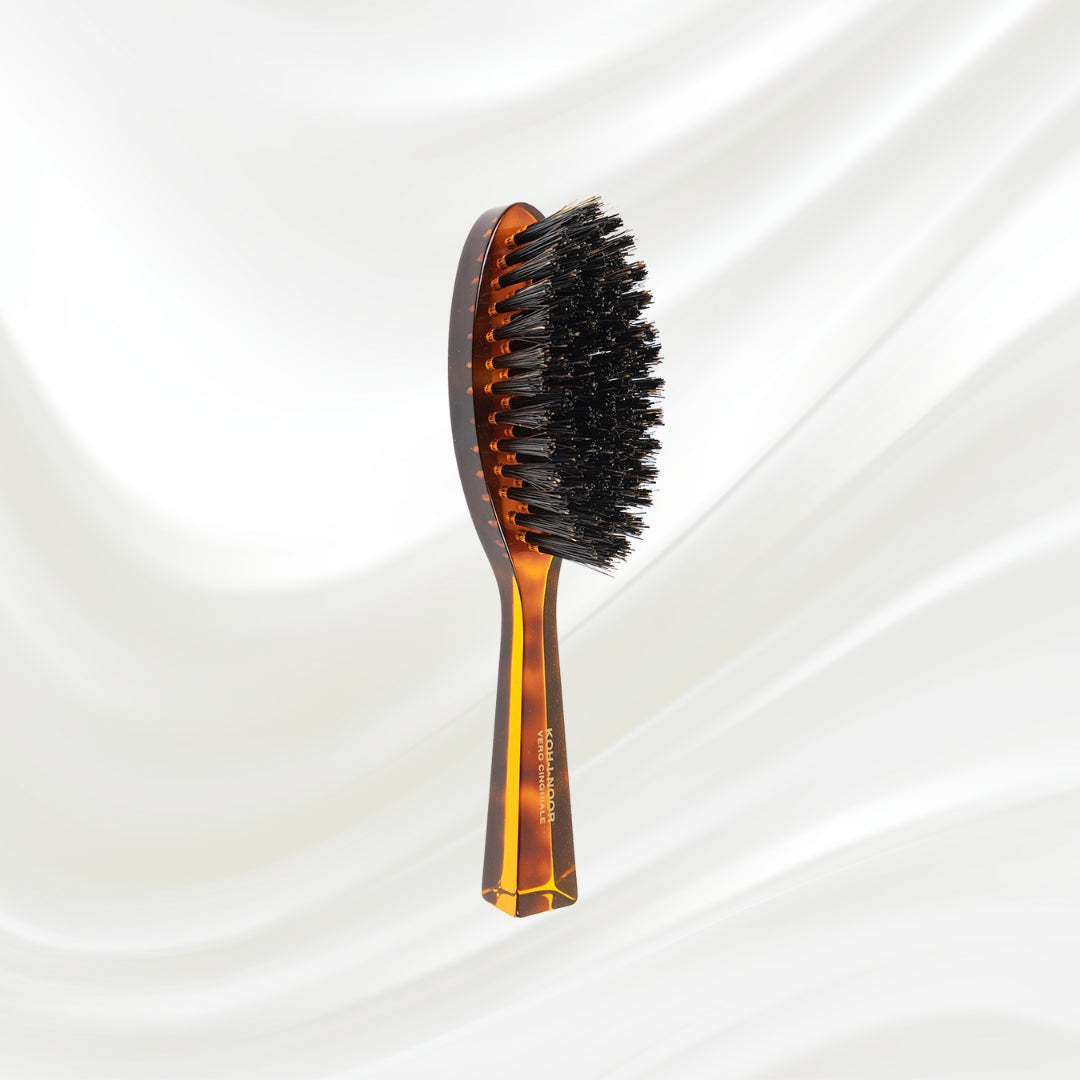 Jaspè Oval Boar Bristle Brush - Natural Shine &amp; Scalp Stimulation for Hair &amp; Beard