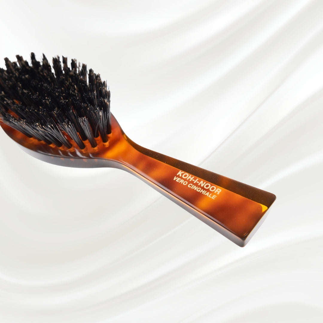 Jaspè Oval Boar Bristle Brush - Natural Shine &amp; Scalp Stimulation for Hair &amp; Beard