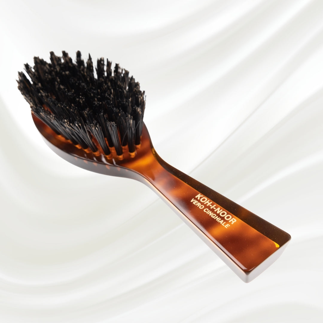 Jaspè Oval Boar Bristle Brush - Natural Shine &amp; Scalp Stimulation for Hair &amp; Beard