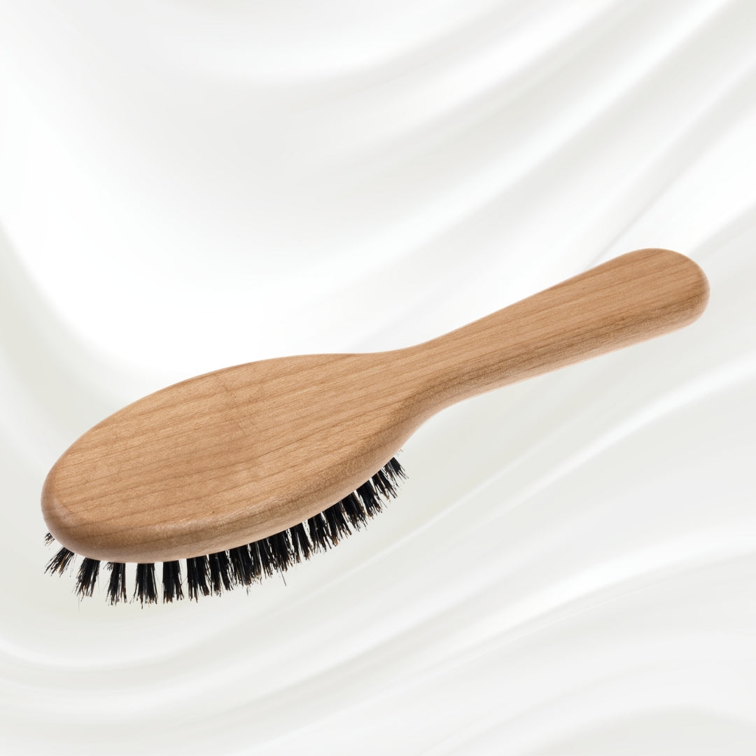 Legno Alder Wood Hair Brush - Boar Bristles &amp; Nylon Pins for Normal to Thick Hair