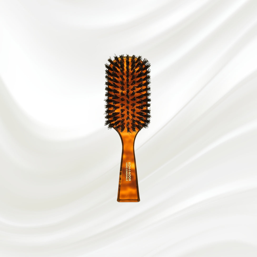 Jaspè Wide Rectangular Hair Brush - Natural Bristles for Hair &amp; Beard Grooming