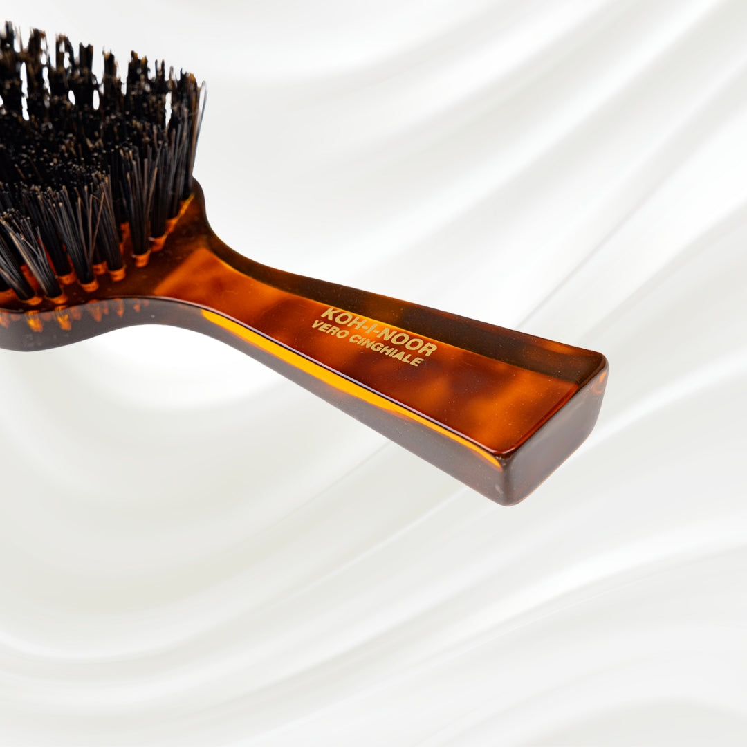 Jaspè Wide Rectangular Hair Brush - Natural Bristles for Hair &amp; Beard Grooming