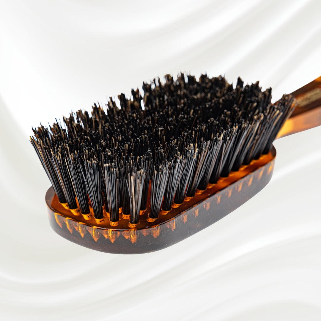 Jaspè Wide Rectangular Hair Brush - Natural Bristles for Hair &amp; Beard Grooming