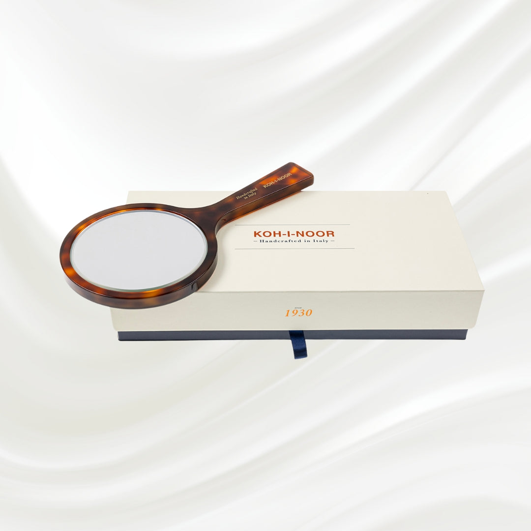 Luxury Hand Mirror - Classic Tortoiseshell | German Glass &amp; Cellulose Acetate