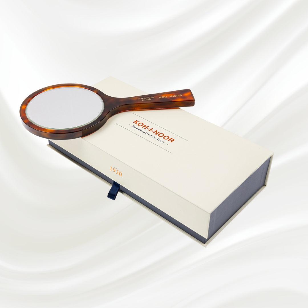 Luxury Hand Mirror - Classic Tortoiseshell | German Glass &amp; Cellulose Acetate
