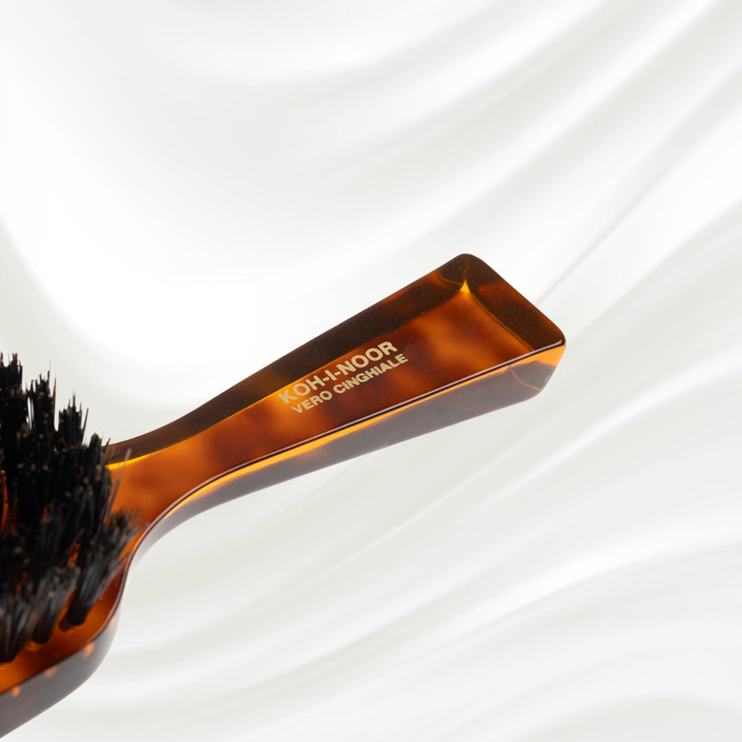 Jaspè Wide Rectangular Hair Brush - Natural Bristles for Hair &amp; Beard Grooming