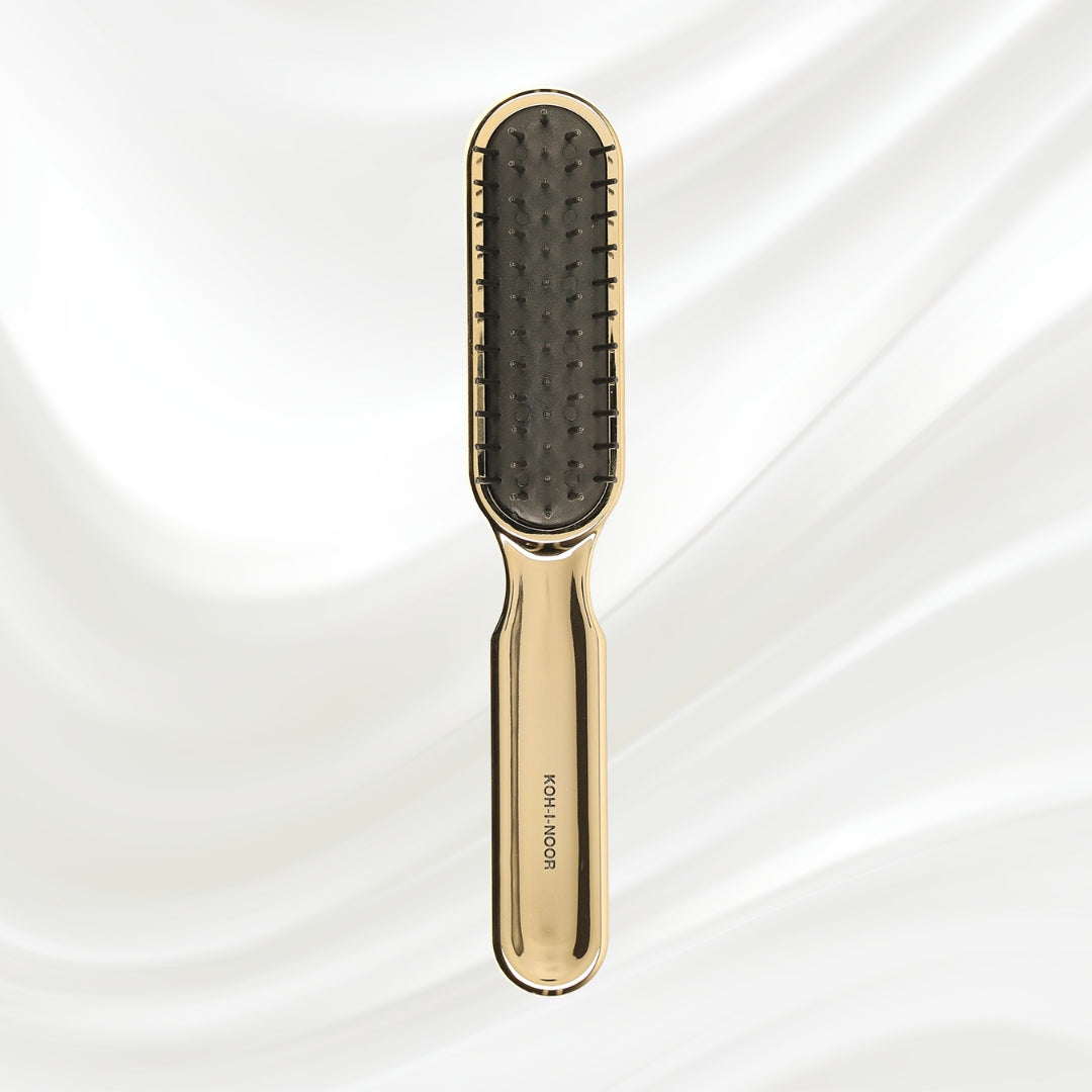 Metallic Styling Brush - Pneumatic Synthetic Pins for Thick &amp; Coarse Hair