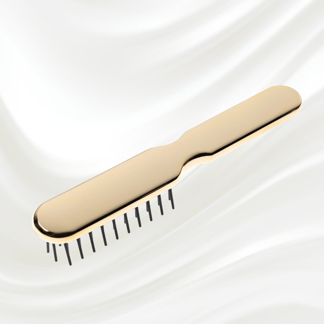 Metallic Styling Brush - Pneumatic Synthetic Pins for Thick &amp; Coarse Hair