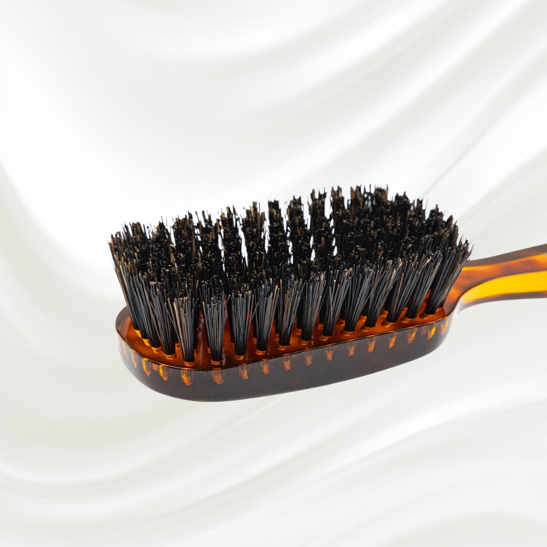 Jaspè Wide Rectangular Hair Brush - Natural Bristles for Hair &amp; Beard Grooming