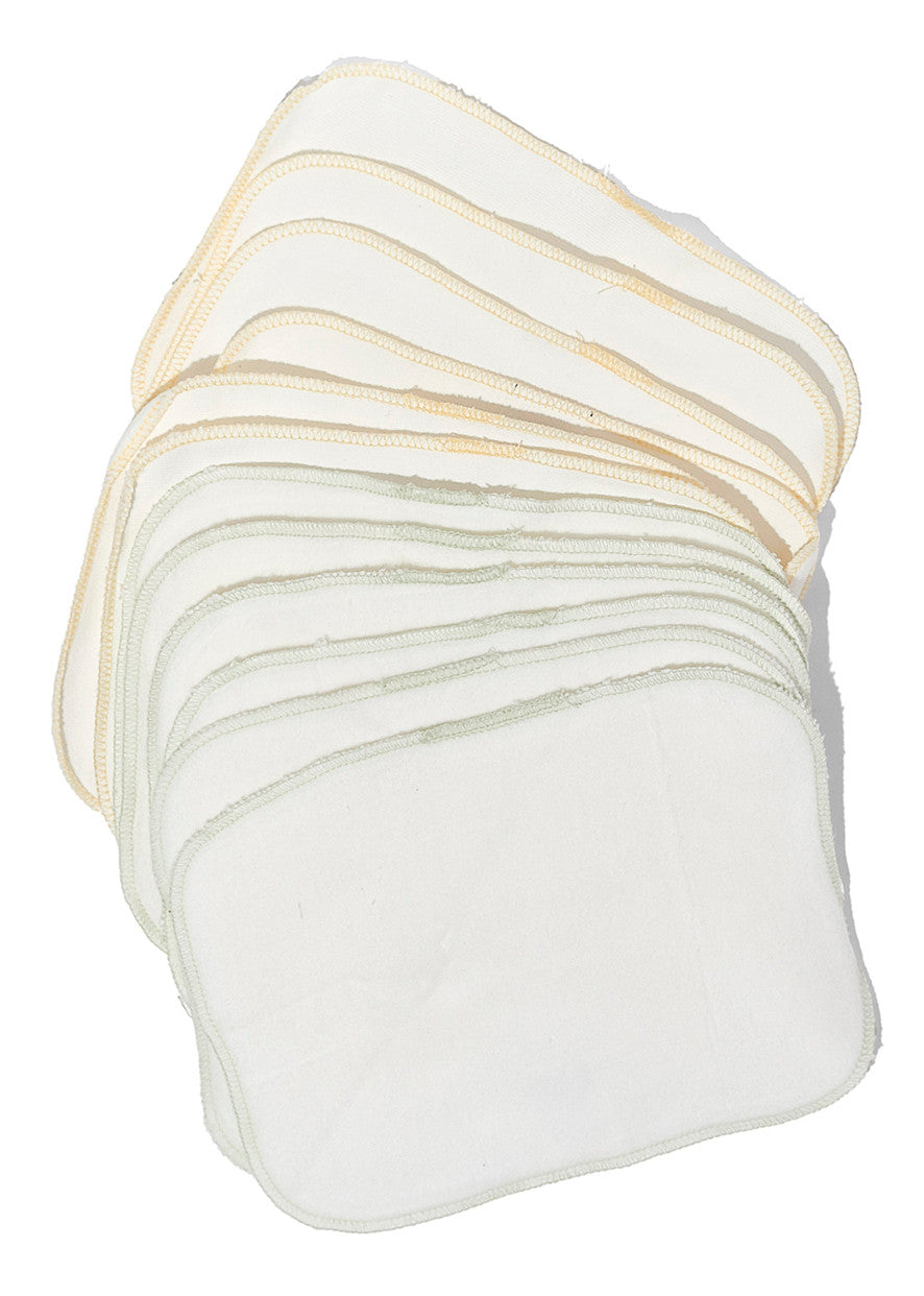 Organic Brushed Cotton Wash Cloth - Pack of 12 – A Thoughtful Self Care Ritual – Beauty Cafe